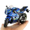 1/12 SUZUKI GSX-R1000, литая под давлением игрушка из сплава мотоцикла, модель автомобиля мотоцикла, соединительная головка, резиновые шины, мотоцикл, автомобиль для мальчика, подарок
