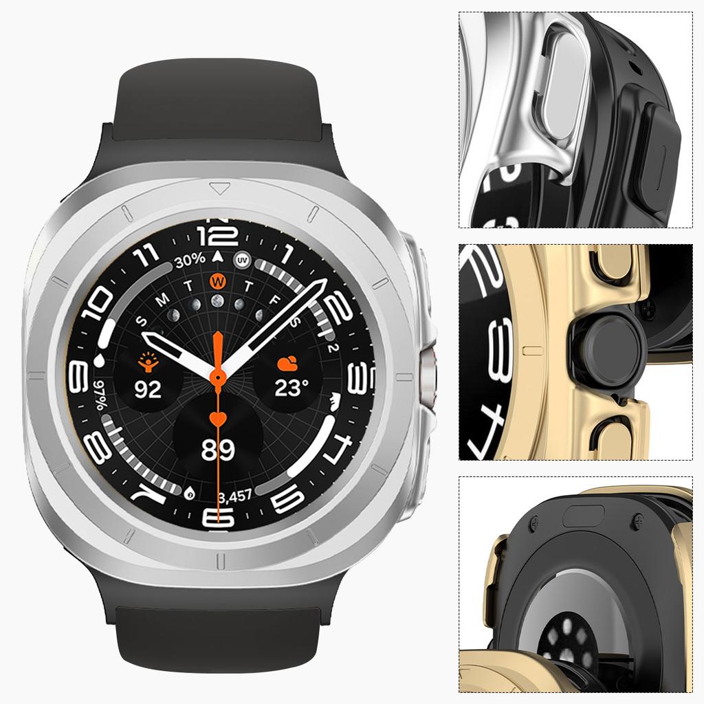 Чехол для Samsung Galaxy Watch 7 Ultra 47 мм Закаленное стекло Защита экрана от царапин Бампер Защитный чехол Аксессуары
