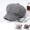 Thousand Bird Grid Octagonal Hat Children'S Fashion Versatile British Retro Painter Hat Fashion Versatile Beret