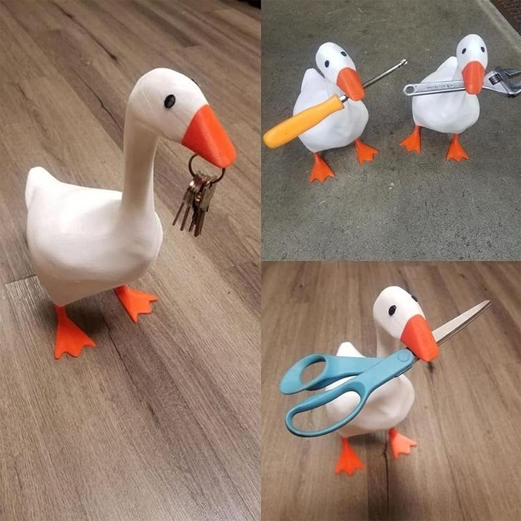 Магнитная подставка для ключей «Белая утка», украшение из смолы, магнитный держатель для ключей «Гусь»