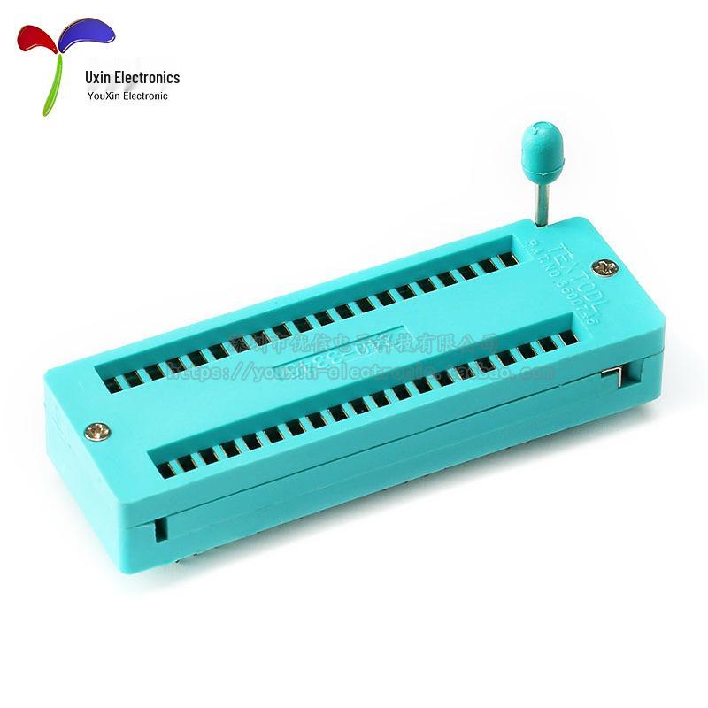 High-Temp Resistant Microcontroller Socket with Green Locking Seat: 14/16/20/24/28/40 Pin