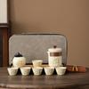 High-end Beige Ru Kiln Opening Can Raise Teacups, Ancient Rhyme Pots, Travel Tea Sets, High-end Sets, Portable Tea Trays To Make Tea