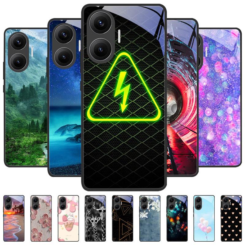 Для Xiaomi POCO F7 Чехол-крышка Роскошные Чехлы для Телефона из Закаленного Стекла Для POCO F 7 POCOF7 Задний Бампер Чехол-футляр Защитная Оболочка
