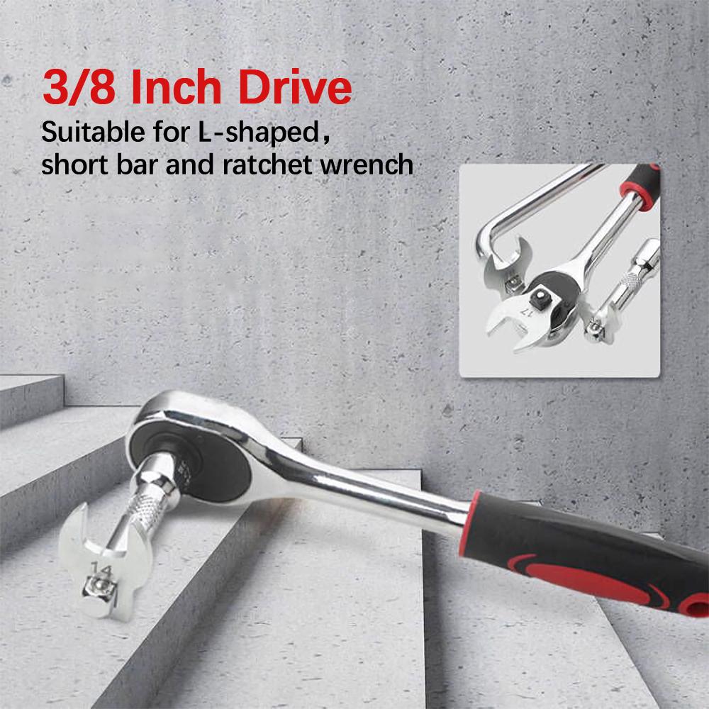 Для динамометрического ключа с храповым механизмом, метрический/имперский набор гаечных ключей Crowfoot с квадратной головкой и приводом 3/8 дюйма, сменный гаечный ключ Bullhorn, 8 предметов
