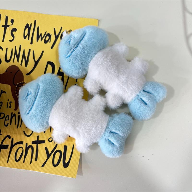 1/2 Pcs Cute Cartoon Funny Fish Bone Plush Doll Stuffed Toys Keychain Bag Pendants Creative Backpack Hanging Ornaments Kids Gift