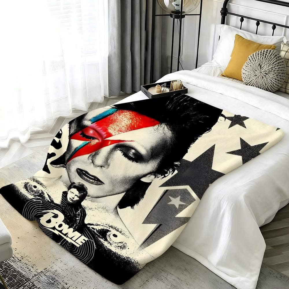 Музыкальный плед D-David Bowie Фланелевый плед Идеально подходит для дивана, офиса, кровати, путешествий, сна, чтения, отдыха, кемпинга, всесезонное использование