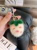 Mini Cute Strawberry Real Mink Fur Key Chains Plush Ball Toy Women's Bag Charm Ornaments Car Keyring Trinkets Cell Phone Pendant