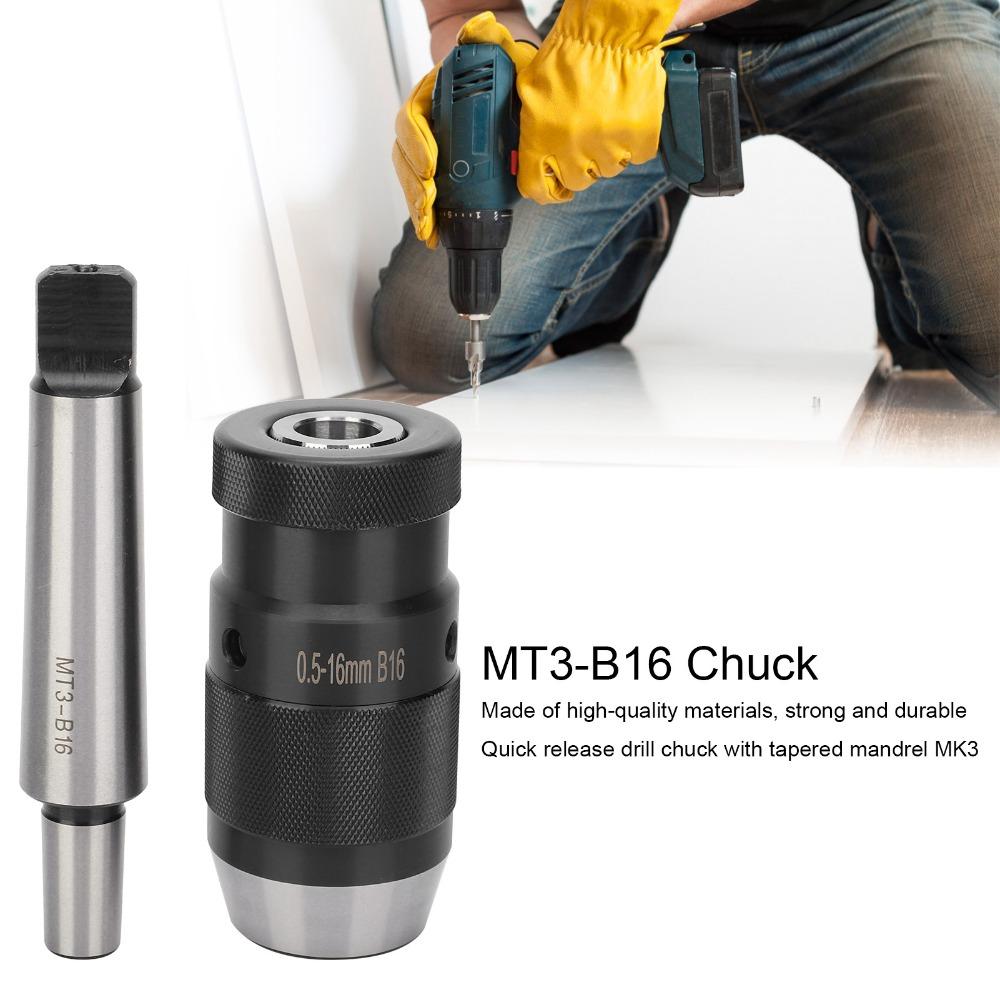 Morse Taper MT3 Keyless Drill Chuck B16 0.5 16mm Morse Taper Drill Chuck Milling Machine