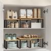 2Pcs Cabinet Organizer Shelves Strong Load-bearing Stackable Multipurpose Spice Racks Kitchen Counter Shelves