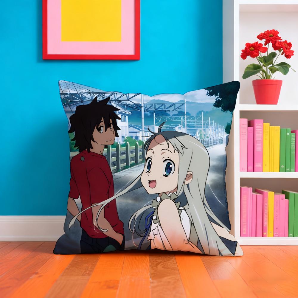 A-anoHana Аниме Модная Наволочка Наволочка Плюшевая Ткань Мягкая Двусторонняя Печать Домашний Диван Высококачественная Подушка