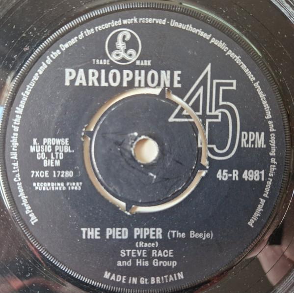 7-дюймовая пластинка STEVE RACE HIS GROUP The Pied Piper The Beeje 45R4981 Parlophone 1963 UK Поп Б/у
