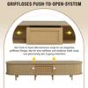 Modern TV Cabinet Lowboard with Round Design and Roller Door, MDF, Drawer, for TVs up to 75 Inches, Living and Dining Room, 180x40x40cm, Wood Color