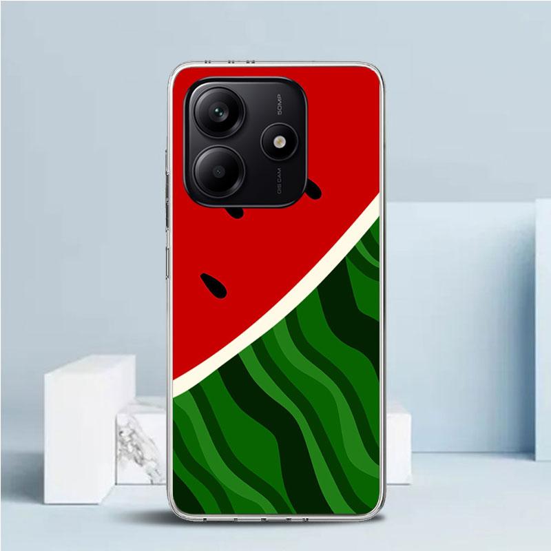 Летний арбузный чехол для телефона Xiaomi Redmi Note 15 14 14S 13 12S 12 Pro Plus 11S 11 11T 11E 10S 10 + Мягкая задняя крышка из ТПУ