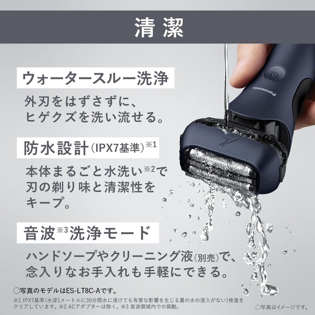 Panasonic Бритва Ramdash черная, которая может бриться даже во время зарядки, мужская, с 3 лезвиями ES-LT6Q-S