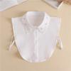 Fashion Women's Embroidery Shirt Fake Collar Removable Mujer Faux Cols White Sweater False Collar Lapel Shirt Blouse Detachable