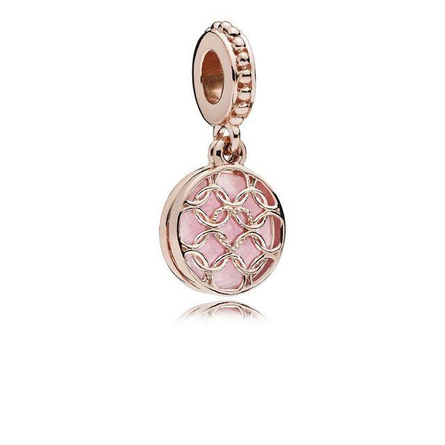 925 Sterling Silver Rose Gold Charms Open Heart Sparkling Polish Charm Pendant Clip Stopper Charms Fit Original Fashion Bracelet