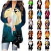 Women's Fashion Casual Halloween Print Long Sleeve Midi Cardigan Jacket
