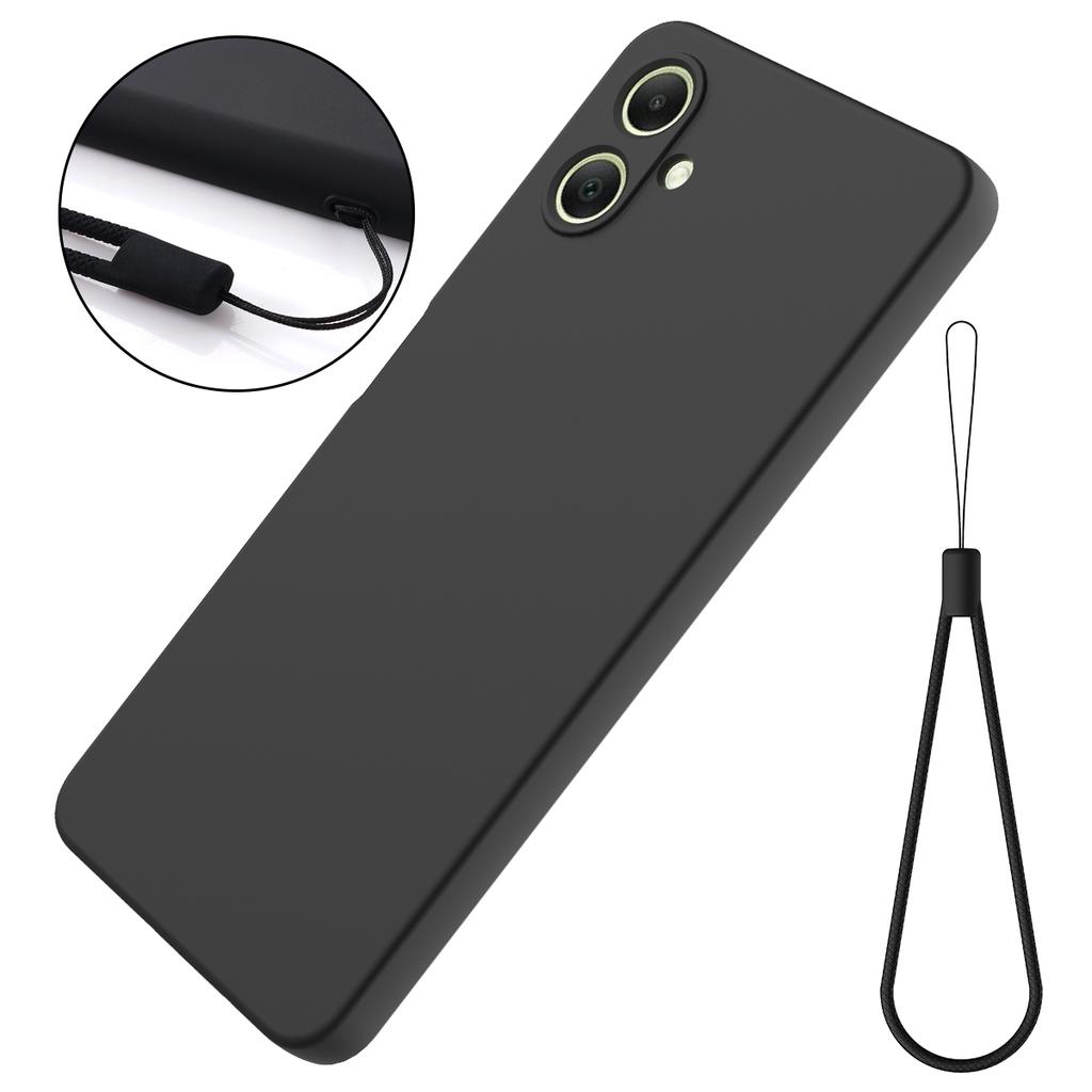Для Samsung Galaxy F07 4G/M07 4G/A07 5G/A07 4G Жидкий силиконовый чехол Задняя крышка телефона с ремешком для руки