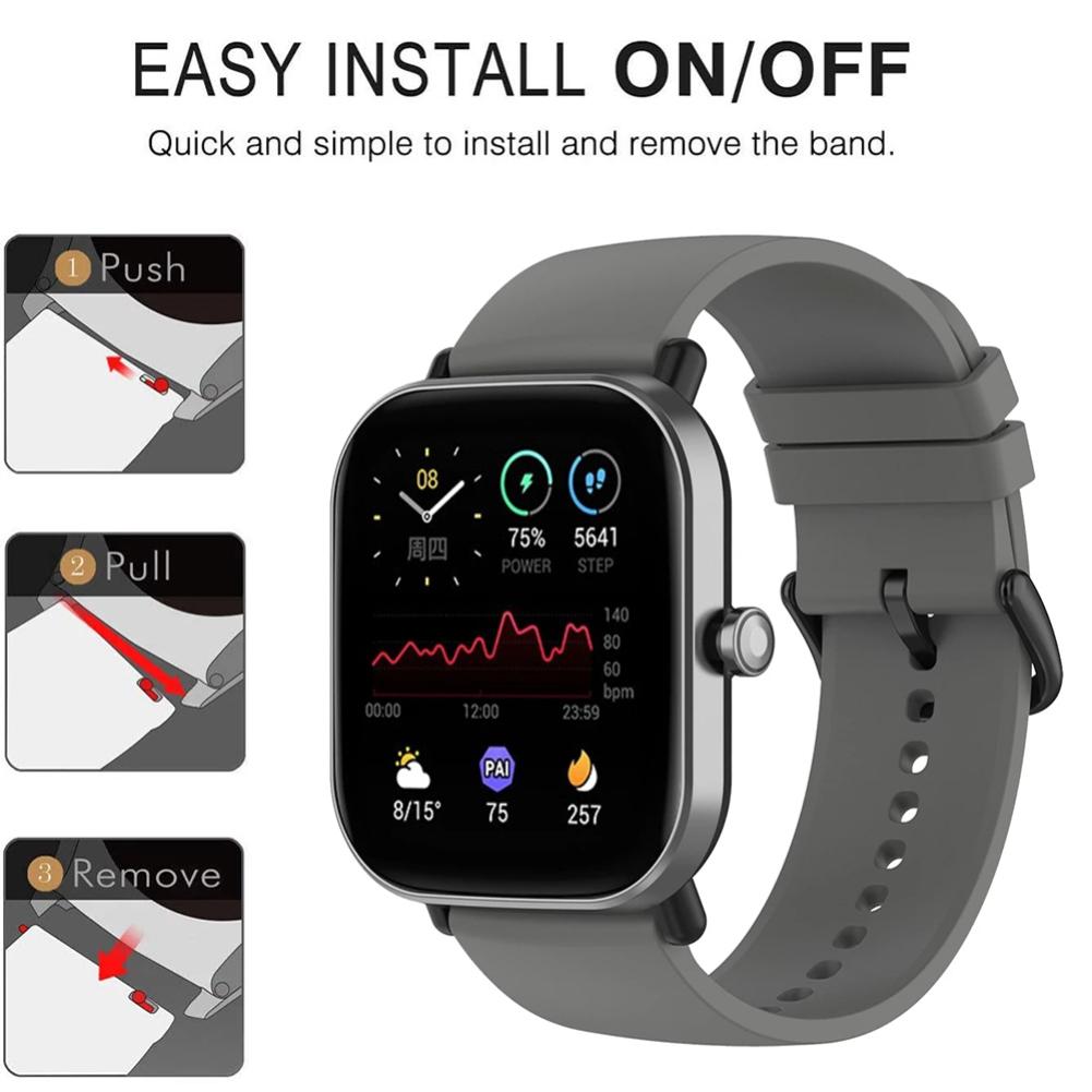 Silicone Watch Band For Huami Amazfit GTS 2 Series Replacement Strap