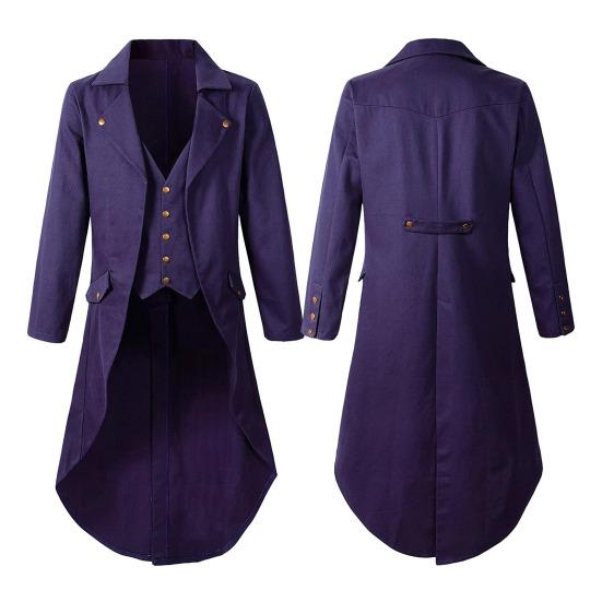 Приталенный смокинг с лацканом, с длинными рукавами, в стиле ретро, пиджак для платья, пиджак для костюма в средневековом стиле, одежда для праздничных вечеринок