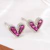 Новые серьги-гвоздики из стерлингового серебра S925 Love Pink Zircon Серьги для женщин Модные ювелирные изделия Подарки