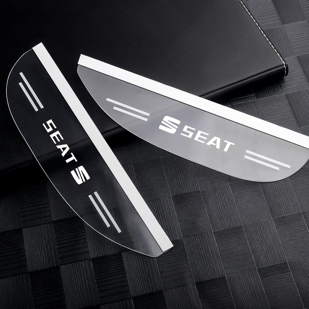 CUBE3 2Pcs Car Rearview Mirror Rain Eyebrow PVC Sunshade Rainproof Sticker For SEAT lbiza 6j 6f Leon Cupra FR Arona Racing Ateca Altea