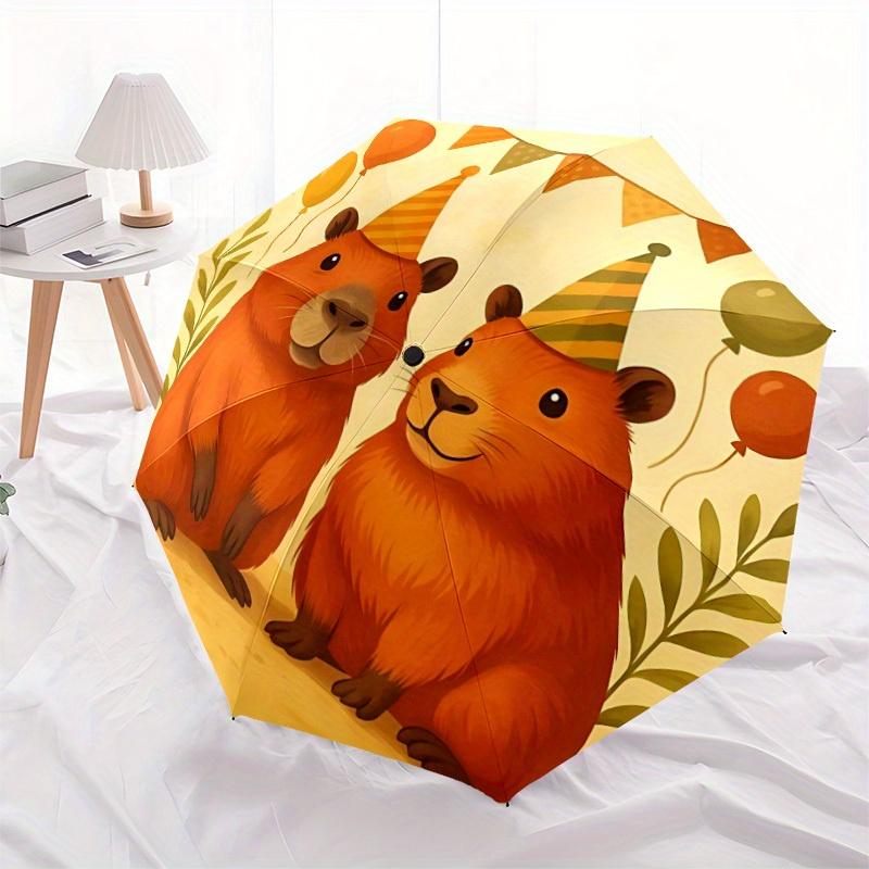 1pc Capybara Party Automatic Open/Close Umbrella, Ideal Fan Gift for Birthday, Christmas, Trendy Fashion yy250828085