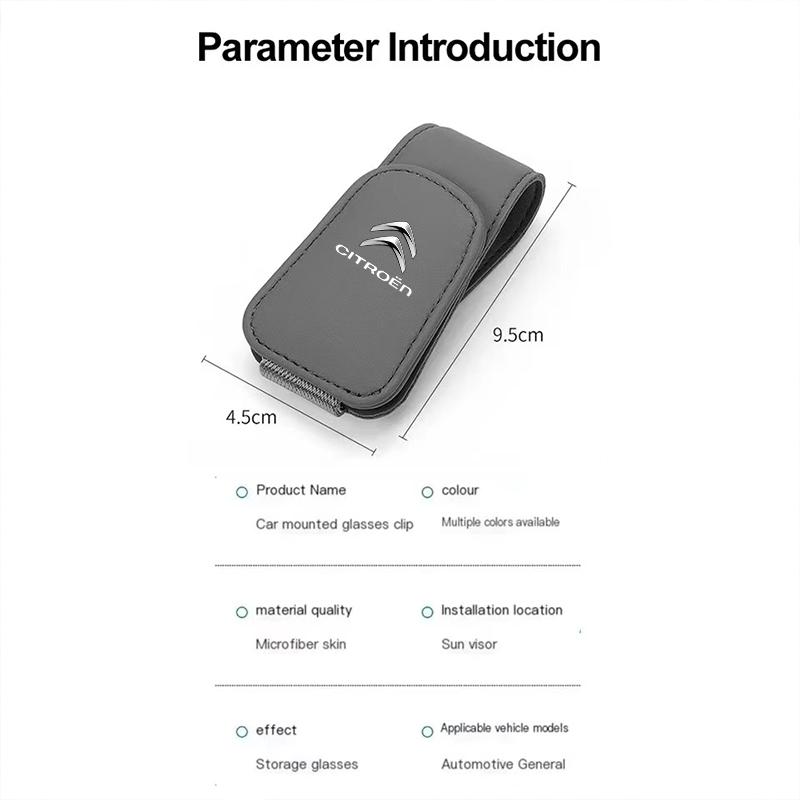 GESW6 Car Glasses Storage Clip Sun Visor Sunglasses Holder For Citroen C5X e-C4 X e-C3 C4 C3 C5 Berlingo C-Elysee C-Crosser C1 C6 DS