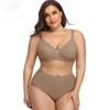 European and American Plus Size Bra Set Ultra-thin Sexy Underwear Comfortable Breathable Large Cup Smooth Bra