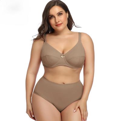 Европейский и американский комплект бюстгальтера больших размеров Ультратонкое сексуальное нижнее белье Удобный дышащий бюстгальтер с большой чашкой Гладкий бюстгальтер