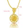 Fashion 24K Electroplated Plating Gold Necklace Round Flower Pendant Necklace for Women Wedding Jewelry Gifts