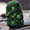 Chinese Natural Green Jade Dragon Pendant Necklace Charm Jewellery Fashion Accessories Hand-Carved Luck Amulet Gifts