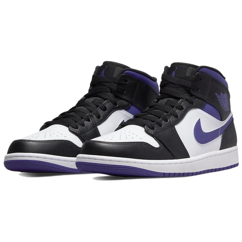 Мужские кроссовки Air Jordan 1 Mid Dark Iris Фиолетовый Белый Черный 554724-095