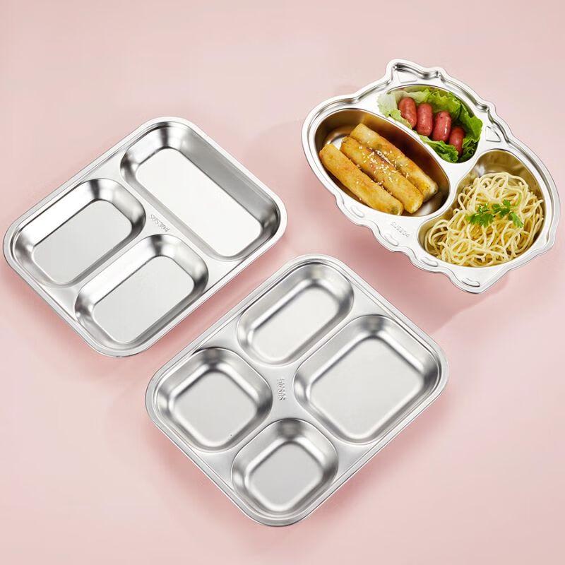 Kids' 304 Stainless Steel Divided Dinner Plate Set