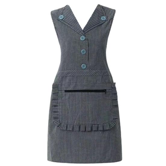 Фартук-жилет, прочный западный стиль, моющийся дизайн с лацканами, хлопковый комбинезон для кафе, ресторана, товары для дома