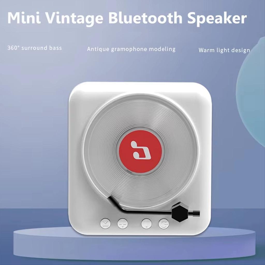 Ретро Виниловая Пластинка Bluetooth Динамик Мини Винтажная Музыкальная Шкатулка с Объемным Звуком Беспроводной Звонок Handsfree MP3 Плеер CD Плеер