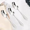 8.39 "Luxury Gold Plated Glossy Dinner Spoon Set Stainless Steel 18-10 Extra Large Table Spoon Dishwasher Safe 2/3/4/5/6 Pieces4