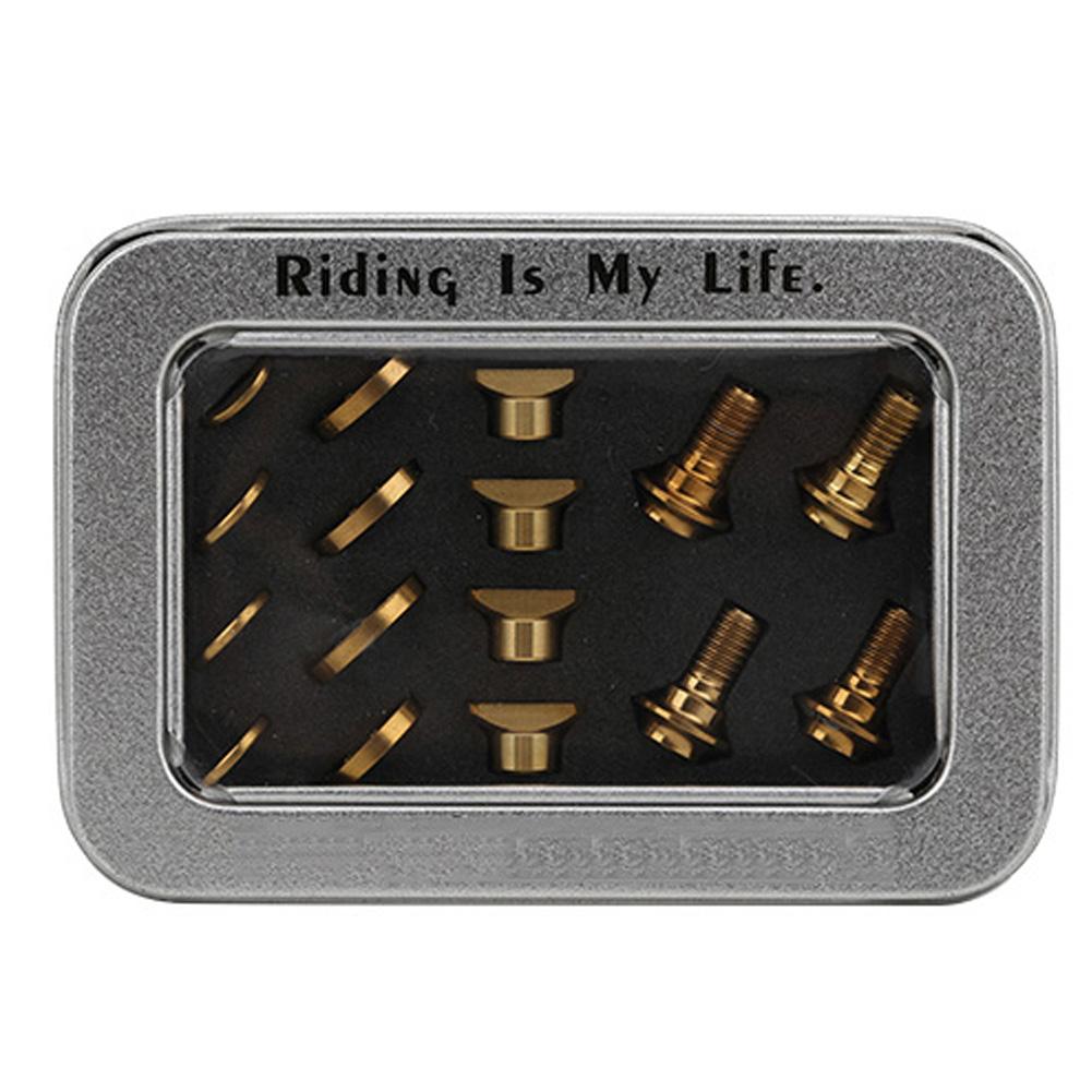 16 pcs C Clamp Brake Shoes Nuts Kit Bolt Titanium Alloy Screws Set for Road Bicycle Bikegold