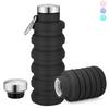 Leakproof Collapsible Water Bottle Silicone Sport Water Bottle Foldable Water Bottle  Indoor Sport