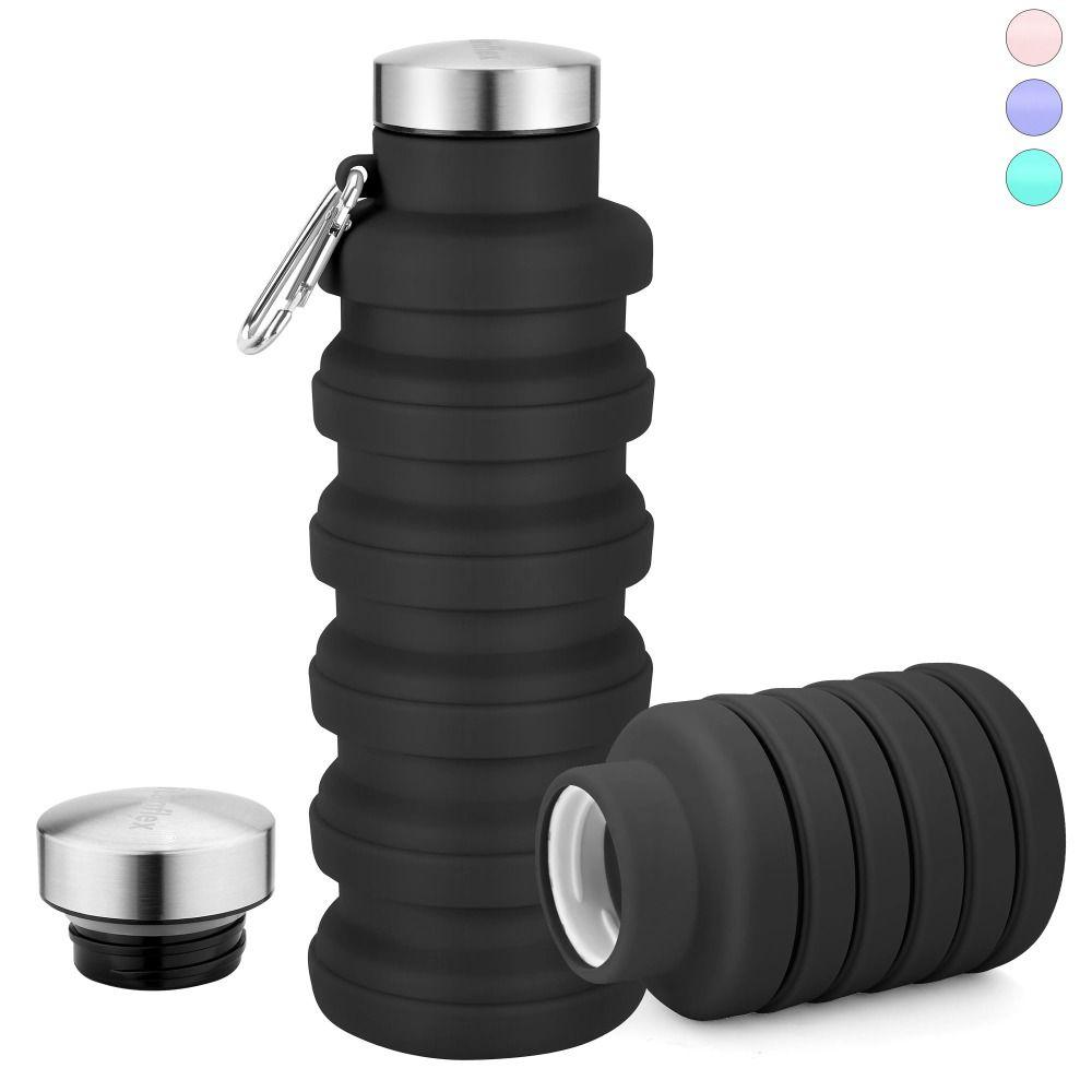 Leakproof Collapsible Water Bottle Silicone Sport Water Bottle Foldable Water Bottle Indoor Sport