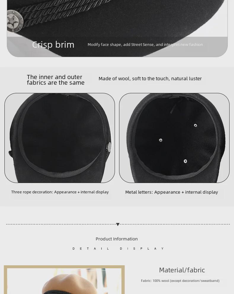 Women's Autumn/Winter Wool Octagonal Hat: Fashionable, Warm, British-Style, Versatile Beret.