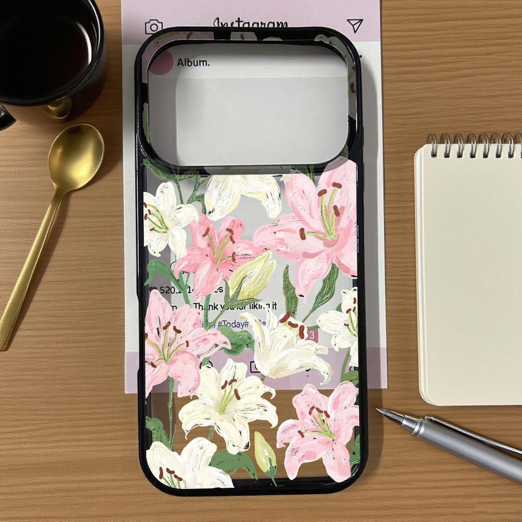 Милый красивый чехол с цветком лилии для iPhone 17 16 15 14 13 12 11 Pro Max Mini X XS 7 Plus, прозрачный чехол