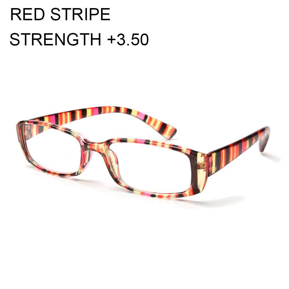 Unisex Vision Care Print Stripe Diopter Eyeglasses Retro Frame Reading Glasses Presbyopic Eyewear