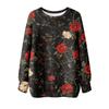 Женская футболка с цветочным принтом, круглым вырезом и длинными рукавами, свитшот