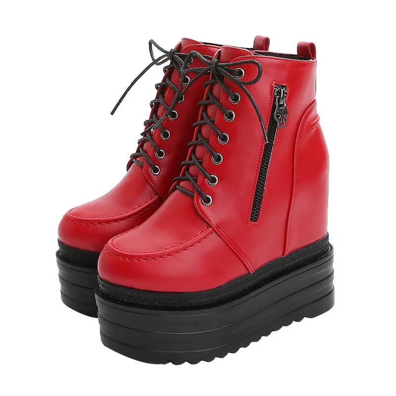 Ботинки Женские Faion Thi Bot Платформа Водонепроницаемые Высокий Каблук Ортопедические Ботинки Осень Зима Лента