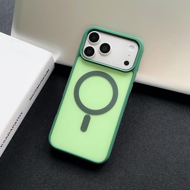 Чехол для iPhone 17 Pro Max, Матовый, Магнитный, с текстурой кожи, Color Block, Ударопрочный Защитный Чехол