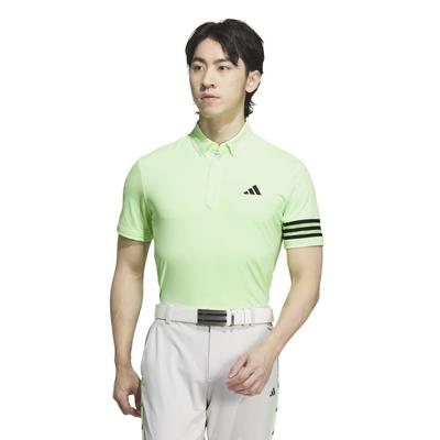 Поло для гольфа 3 полоски сетчатая вентиляция Зеленая искра [Adidas Golf] Мужское
