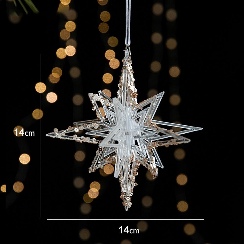 Акриловые Рождественские Хрустальные Подвески DIY Настенная Подвеска Украшения для Рождественской Елки В помещении На улице Подвеска-Кристалл Снежинка