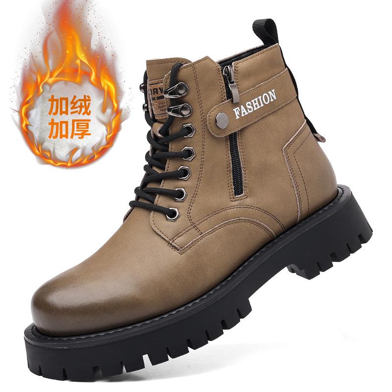 Ботинки Martin мужские осенне-зимние новые бархатные теплые высокие повседневные на толстой подошве универсальные хлопковые ботинки мужские