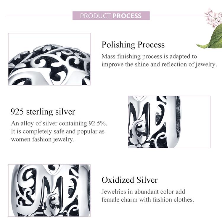 Шарм BAMOER из стерлингового серебра, для браслета